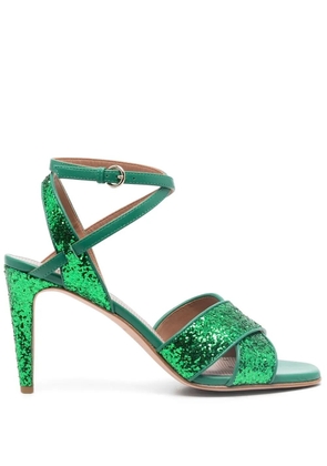 RED(V) glitter-embellished open-toe sandals - Green