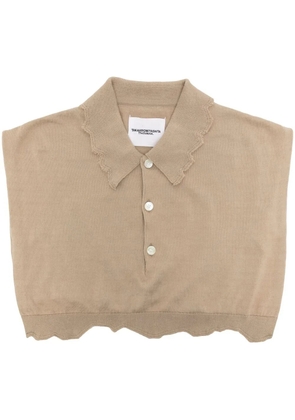 Takahiromiyashita The Soloist collared bib scarf - Brown