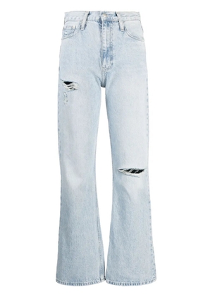 Calvin Klein Jeans ripped-detail bootcut jeans - Blue