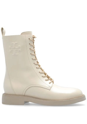 Tory Burch logo-embossed leather boots - Neutrals