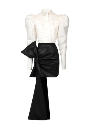 Gaby Charbachy puff-sleeve bow-detail jumpsuit - White