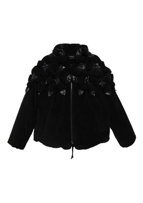 JUNTAE KIM floral-embellishment down jacket - Black