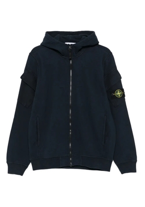Stone Island 6100021 hooded pocket zip-up sweatshirt - Blue
