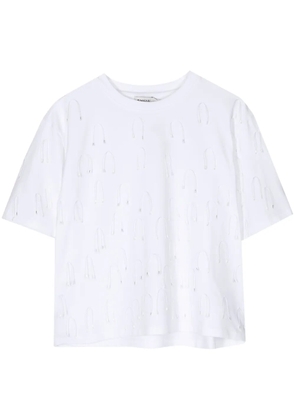 Simkhai Amaru string-embellished T-shirt - White