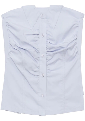 Low Classic button-up strapless top - Blue
