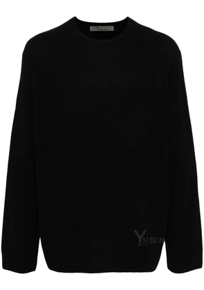 Y's intarsia-knit logo sweater - Black