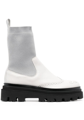 Eleventy leather ankle sock boots - Neutrals