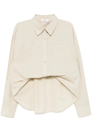 b+ab asymmetric tuck shirt - Neutrals