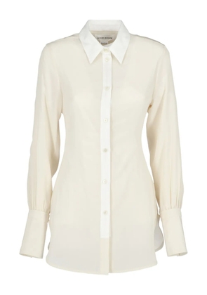 Victoria Beckham contrast placket top - Neutrals
