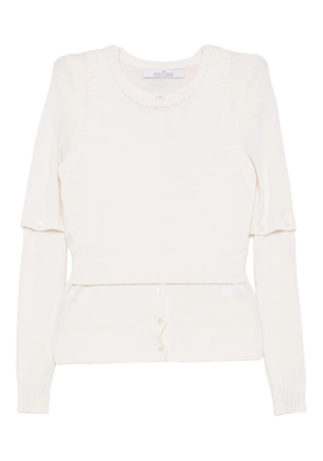 Rokh layered cardigan top - Neutrals