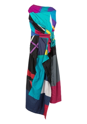 AZ FACTORY geometric-print asymmetric dress - Blue