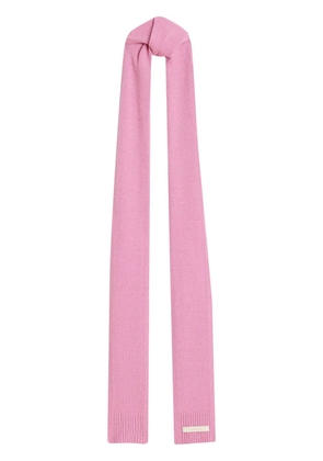 Apparis logo-patch knitted scarf - Pink