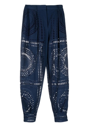 Alberta Ferretti cut out-detail high-waisted trousers - Blue