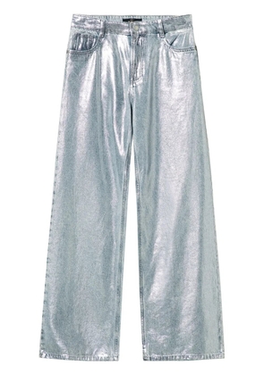 TWINSET wide-leg coated jeans - Silver