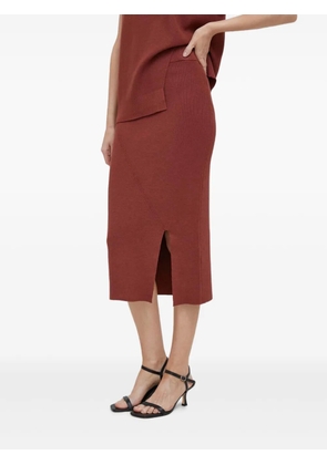 DKNY side-slit midi skirt - Red