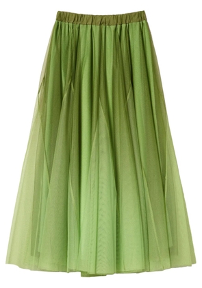 TWINSET fadeout-printed tulle skirt - Green