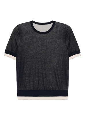 LESS spliced short sleeved knitted t-shirt - Blue