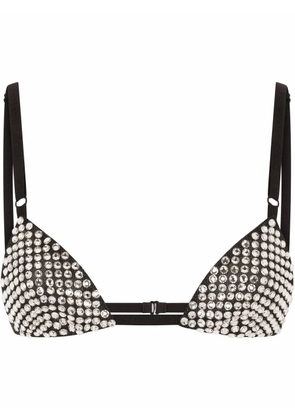 Dolce & Gabbana rhinestone-embellished bralette top - Black