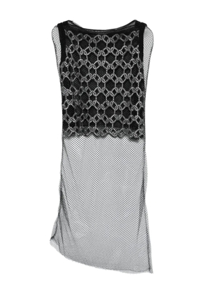 Gemy Maalouf geometric-pattern mesh top - Silver