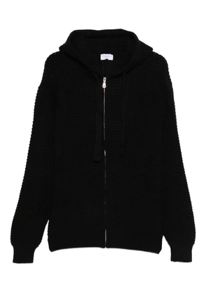 Family First ribbed-knit hoodie - Black