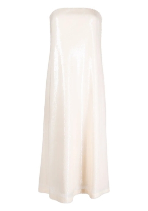 Rokh shimmer semi-sheer midi dress - Neutrals