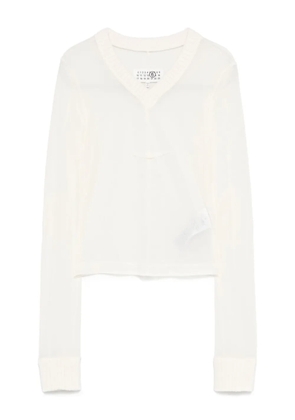 MM6 Maison Margiela v-neck T-shirt - White