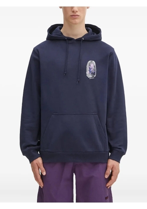 Gramicci fingerprint-graphic hoodie - Blue