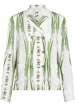 Giambattista Valli Jardin du Cap floral-print twill blouse - White