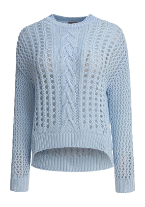 RAKKI cable-knit eyelet-detail sweater - Blue