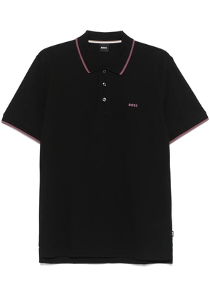 BOSS logo-appliqué polo shirt - Black
