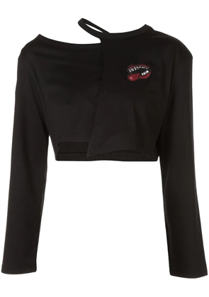 Haculla asymmetric lips print T-shirt - Black
