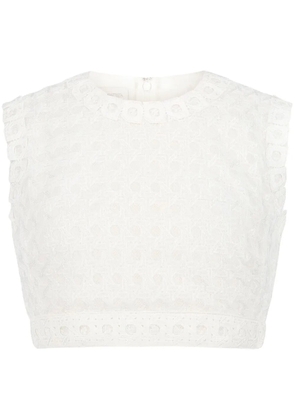 Giambattista Valli cropped knitted top - White