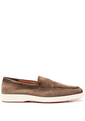 Santoni suede loafers - Brown