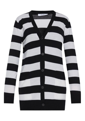 Max Mara striped button-up cardigan - Black