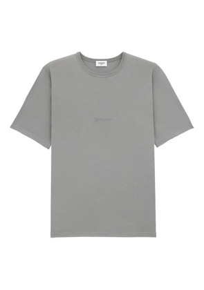 Saint Laurent embroidered cotton t-shirt - Grey