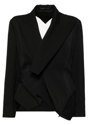 Yohji Yamamoto asymmetic wool blazers - Black