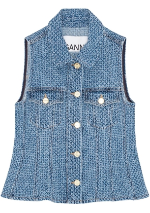 GANNI tweed shirt - Blue