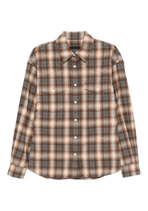 Juun.J western check shirt - Neutrals