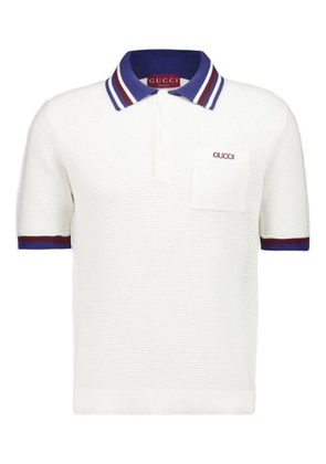 Gucci waffle-knit cotton polo shirt - White