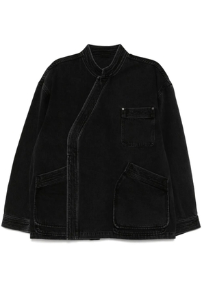 CROQUIS standing collar denim jackets - Black