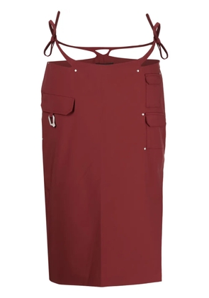 HELIOT EMIL cut-out detailing midi skirt - Red