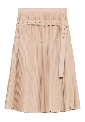 Rokh pleated belted midi skirt - Neutrals