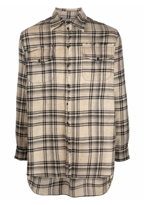 Uma Wang oversized check shirt - Neutrals
