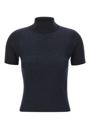 Max Mara turtleneck ribbed top - Black