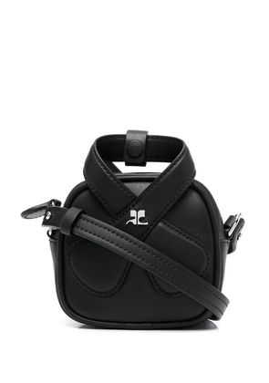 Courrèges Loop leather crossbody bag - Black