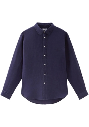 Woolrich point-collar linen shirt - Blue