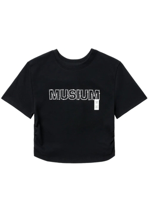 Musium Div. logo-appliqué cotton cropped T-shirt - Black