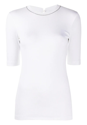 Brunello Cucinelli monili-embellished knit top - White