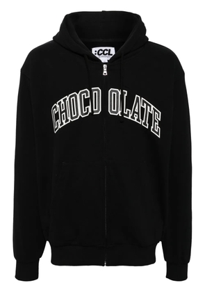 CHOCOOLATE logo-printed hooded jacket - Black