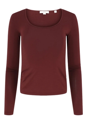 Vince scoop neck long-sleeved T-shirt - Red